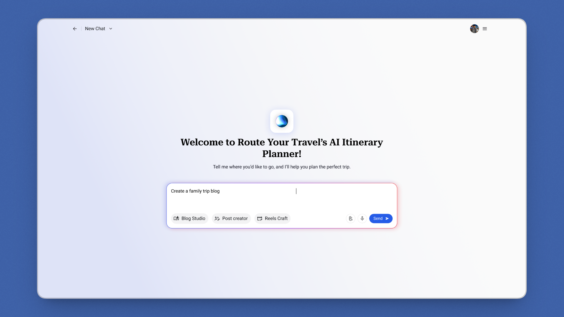 Mr. RYT chat flow screen 1